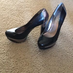 Black and silver heels